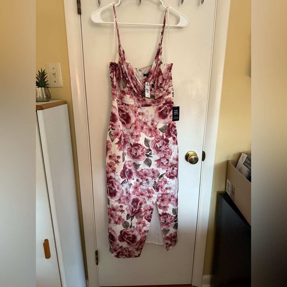 Express Floral Pink and White Dress